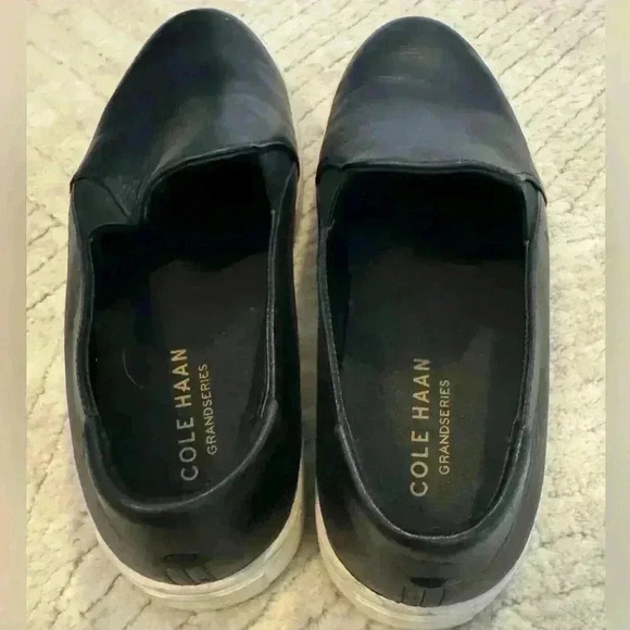 Cole Haan black leather slip ons - Picture 1 of 8